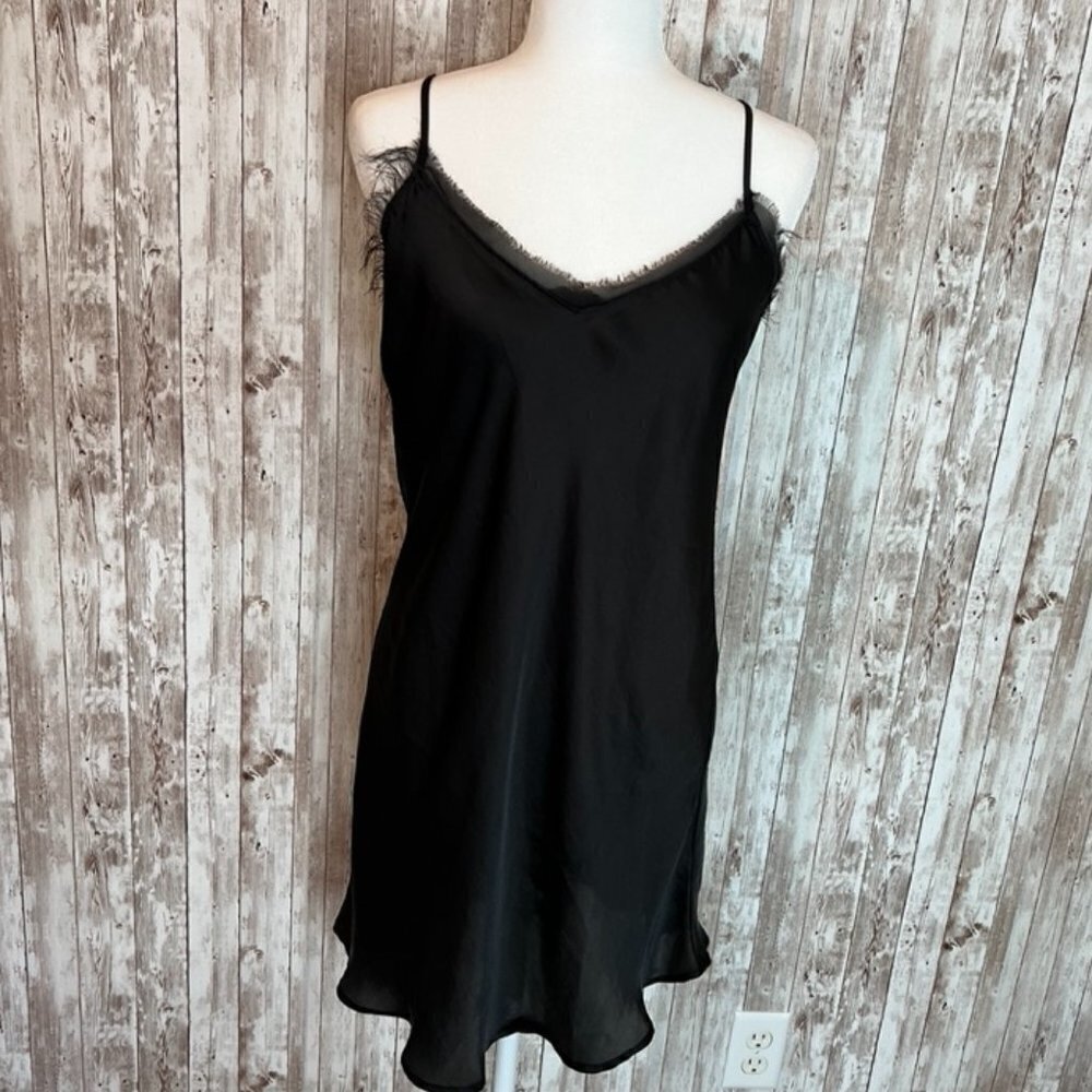 E by Eloise Black Slip Nightgown with Adjustable Straps size Medium